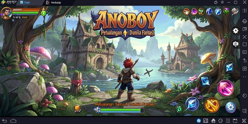 Tampilan gameplay seru di ANOBOY menunjukkan aksi petualangan yang mendebarkan.