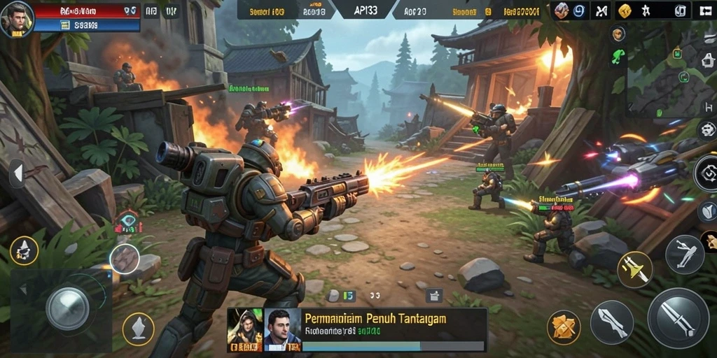 Screenshot gameplay menampilkan strategi dan pertempuran menarik di API33.