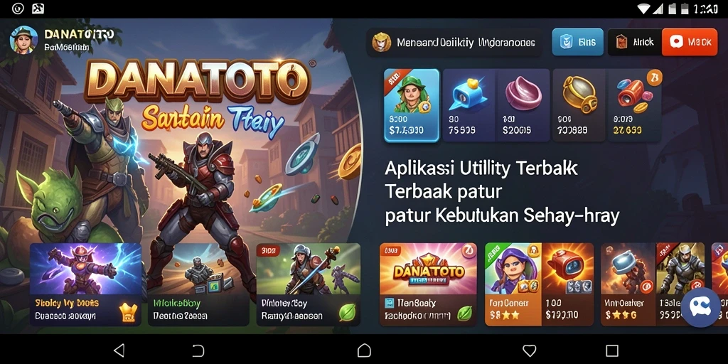 Tampilan antarmuka aplikasi DANATOTO yang menarik dan sederhana.