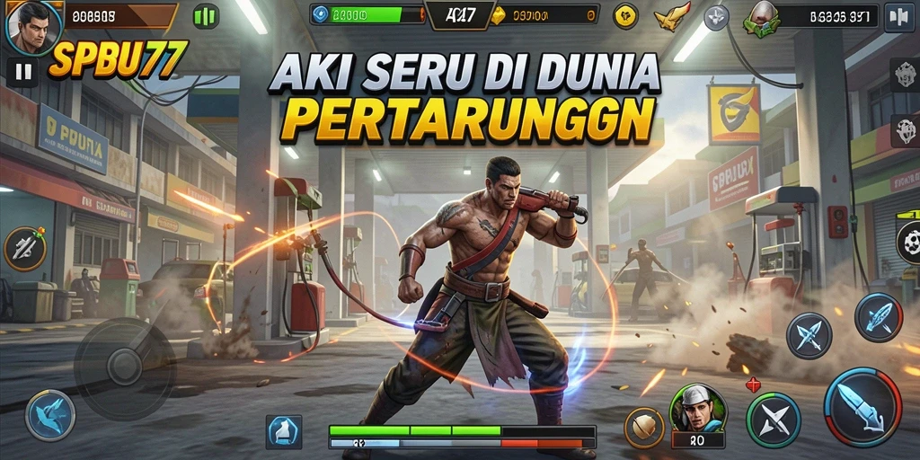 Tangkap momen aksi seru dalam SPBU77 dengan pertarungan yang mendebarkan.